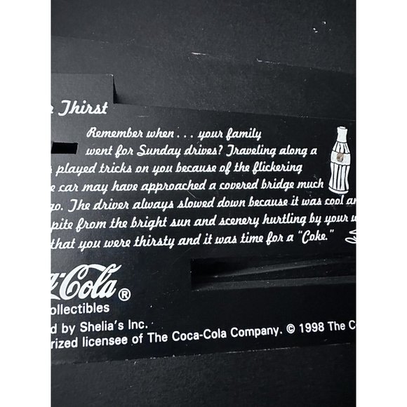 SHEILA'S COLLECTABLES- Coca Cola Covered Bridge 1998 Wooden Shelf Sitter Coke - Picture 5 of 6
